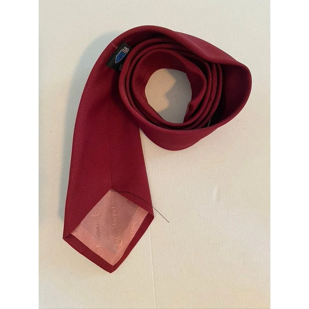 Sharps Freeman Limited Mens Burgundy Red Crested Necktie Made in England